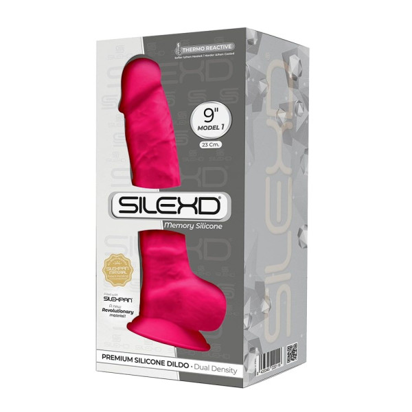 Фаллоимитатор SilexD Tomas Pink (MODEL 1 размер 9in), двухслойный, силикон+Silexpan, диаметр 4,9см