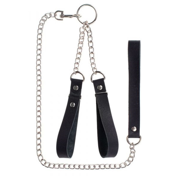 Наручники с поводком Gentle Hold, Smooth Black