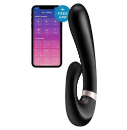 Смарт вибратор кролик с подогревом Satisfyer Heat Wave Black с управлением через смартфон, 12 режимов, 20 см