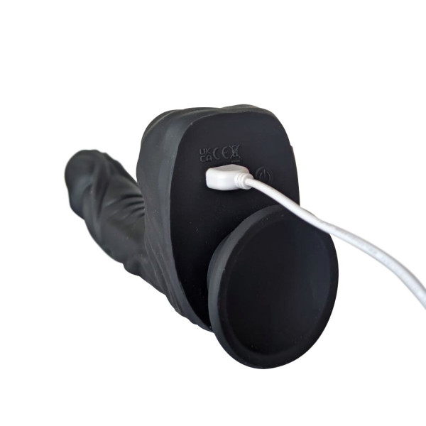 Фаллоимитатор Naked Addiction – Silicone Rotating & Thrusting Vibrating Dildo with Remote Black, 21.8 см