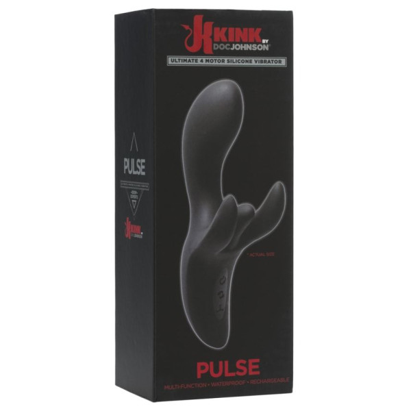 Вибратор-кролик Doc Johnson Kink - Pulse - Ultimate 4 Motor Silicone Vibrator, 19 см