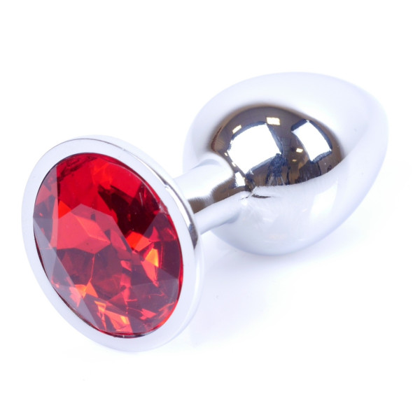 Анальная пробка Boss Series - Jewellery Silver PLUG Red S