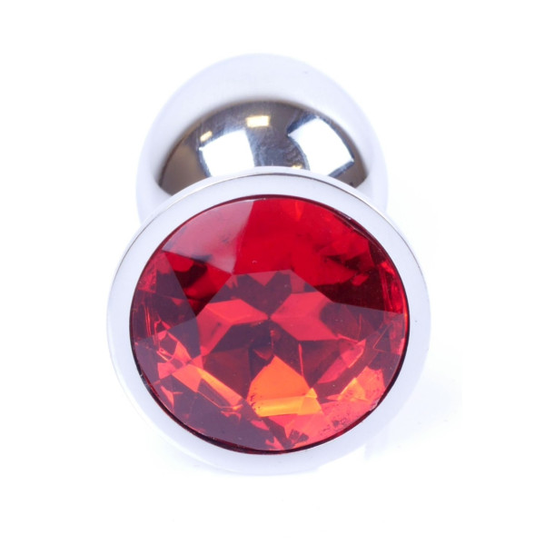 Анальная пробка Boss Series - Jewellery Silver PLUG Red S