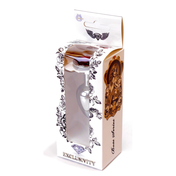 Анальная пробка Boss Series - Jewellery Silver PLUG Red S