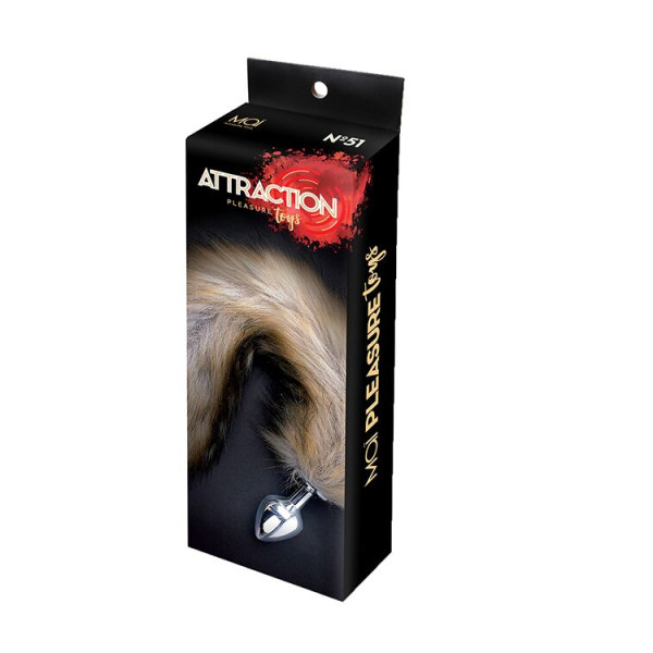 Анальная пробка Лисий Хвост MAI Attraction Toys №51, размер пробки 7х3 см, общая длина 50 см