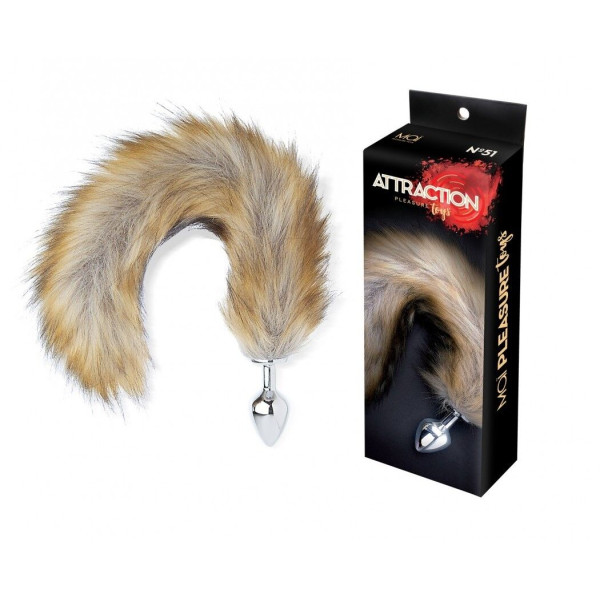 Анальная пробка Лисий Хвост MAI Attraction Toys №51, размер пробки 7х3 см, общая длина 50 см