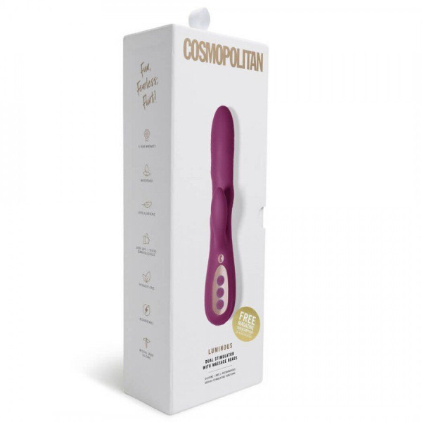 Универсальный перезаряжаемый вибратор Cosmopolitan Luminous Rabbit Vibrator, 24,1 см