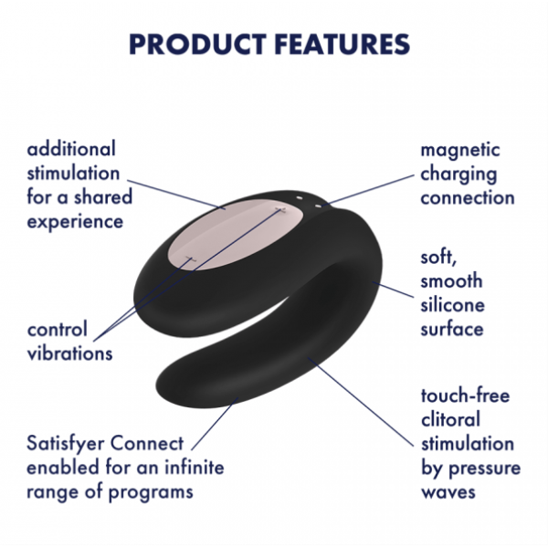 Вибромассажер для пар Double Joy Partner Vibrator Black