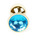 Анальная пробка Boss Series - Jewellery Gold PLUG Light Blue S