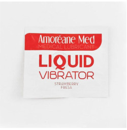 Пробник лубриканта с эффектом вибрации Amoreane Med Liquid Vibrator Strawberry, 2 мл