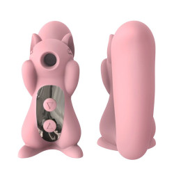 Вакуумный стимулятор с вибрацией KissToy Miss UU Pink, игрушка 2-в-1