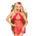 Комплект сорочка в стиле 60-х и трусики с доступом Penthouse - Libido Boost Red размер L/XL