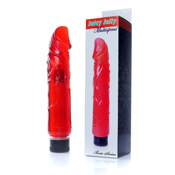 Вибратор Boss Series - Juicy Jelly Multispeed Red, длина 22 см, диаметр 4 см