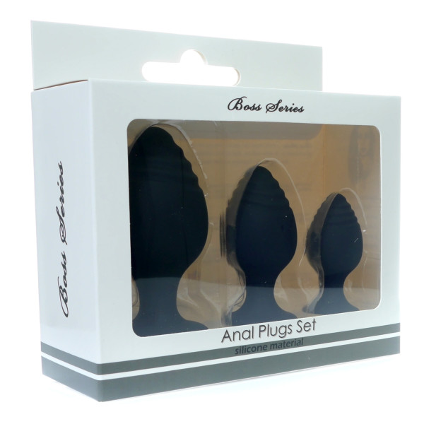 Набор анальных стимуляторов Boss Series - Silicone Anal Plugs Set, 2,8х3,5х4,4 см