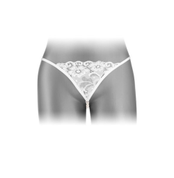 Трусики-стринги с жемчужной ниткой Fashion Secret VENUSINA White