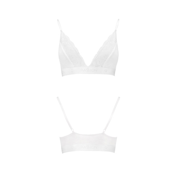 Эластичный топ с кружевом Passion PS001 TOP white, размер XL