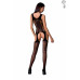 Бодистокинг с имитацией чулок и ажурной вставкой Passion BS072 black