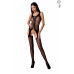 Бодистокинг с имитацией чулок и ажурной вставкой Passion BS072 black