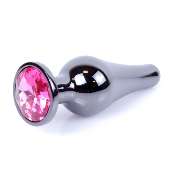 Анальная пробка Boss Series - Jewellery Dark Silver BUTT PLUG Pink