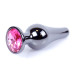 Анальная пробка Boss Series - Jewellery Dark Silver BUTT PLUG Pink