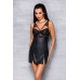 Бэби-долл из эко-кожи и кружева Loona Chemise black - Passion, размер XXL/XXXL