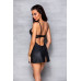 Бэби-долл из эко-кожи и кружева Loona Chemise black - Passion, размер XXL/XXXL