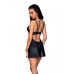 Бэби-долл из эко-кожи и кружева Loona Chemise black - Passion, размер XXL/XXXL