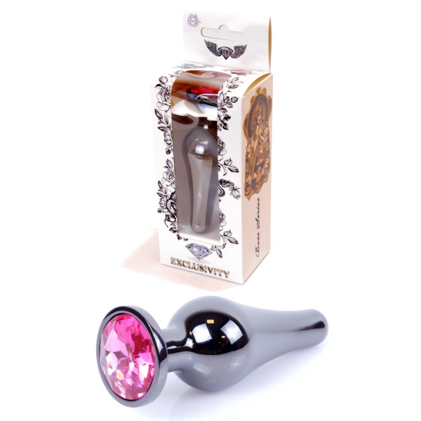 Анальная пробка Boss Series - Jewellery Dark Silver BUTT PLUG Pink