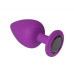 Силиконовая анальная пробка с кристаллом Purple Silicone Black Diamond, размер S