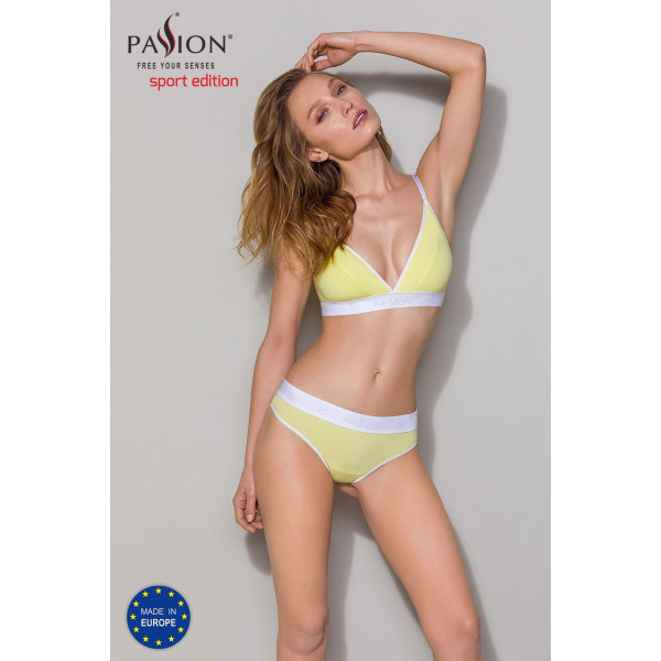 Спортивный топ с двойными бретелями Passion PS007 TOP yellow, размер XL