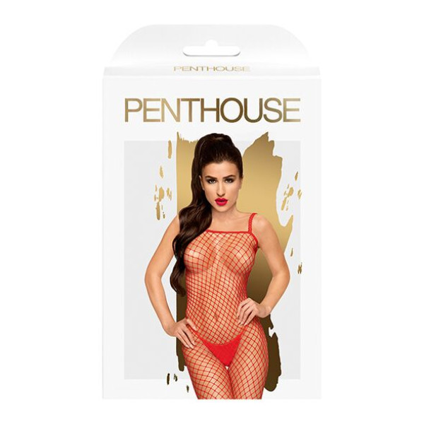 Бодистокинг в крупную сетку Penthouse - Body Search Red размер XL