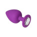 Силиконовая анальная пробка с кристаллом Purple Silicone Diamond, размер S