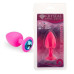 Силиконовая анальная пробка с кристаллом Pink Silicone Topaz, размер S
