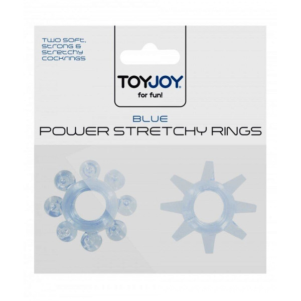 Набор из 2 шт колец на пенис Power stretchy Rings Blue