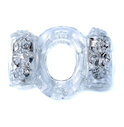Эрекционное вибро кольцо BOSS Vibrating Cock Ring Double Clear