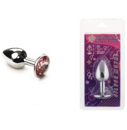 Анальная пробка, Silver Pink Topaz, S