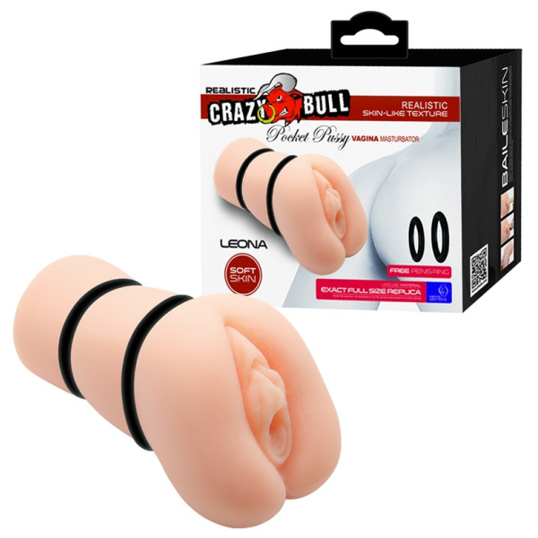 Мастурбатор-вагина Crazy Bull - LEONA Pocket Pussy vagina