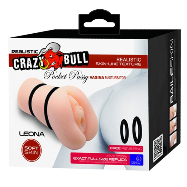 Мастурбатор-вагина Crazy Bull - LEONA Pocket Pussy vagina