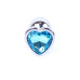 Анальная пробка Boss Series - Jewellery Silver Heart PLUG Light Bluer S