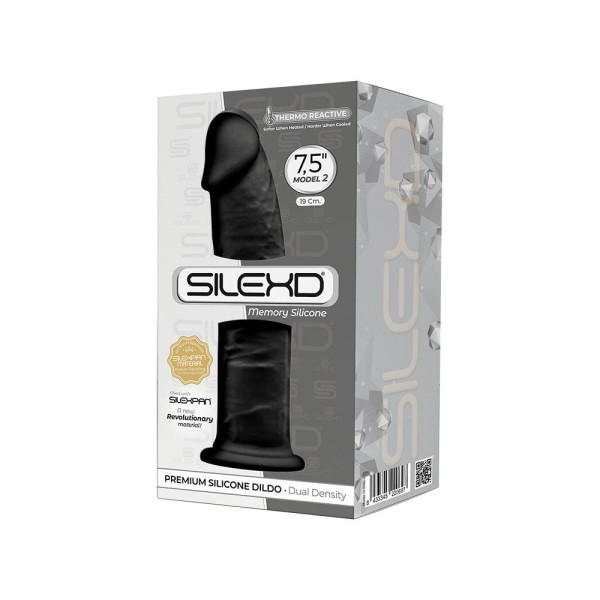 Фаллоимитатор SilexD Henry Black (MODEL 2 размер 7,5in), двухслойный, силикон+Silexpan, диаметр 4,8см