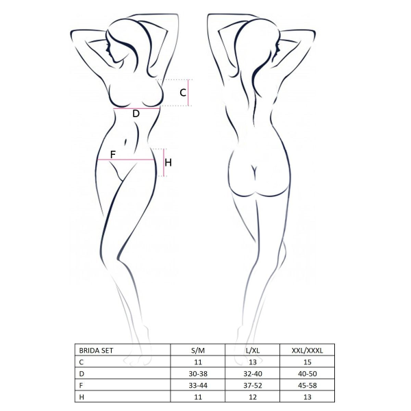Комплект белья BRIDA SET OpenBra black L/XL: трусики-танга, пояс, открытый лиф