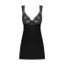 Сорочка бэби-долл с кружевом на груди Obsessive Donna Dream babydoll XL/2XL Black, стринги