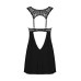 Сорочка бэби-долл с кружевом на груди Obsessive Donna Dream babydoll XL/2XL Black, стринги