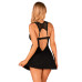 Сорочка бэби-долл с кружевом на груди Obsessive Donna Dream babydoll XL/2XL Black, стринги