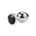 Металлическая анальная пробка, Silver Black Diamond, размер S