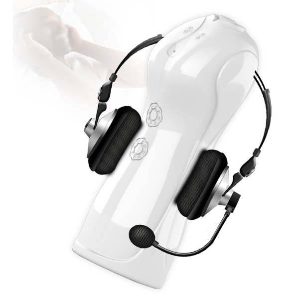 Мастурбатор с вибростимуляцией FOXSHOW Vibrating and Flashing Masturbation Cup White USB, 7+7 скоростей вибрации