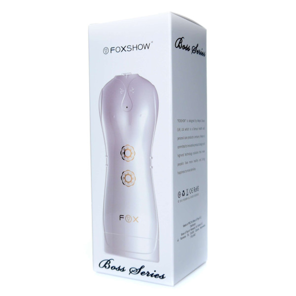 Мастурбатор с вибростимуляцией FOXSHOW Vibrating and Flashing Masturbation Cup White USB, 7+7 скоростей вибрации