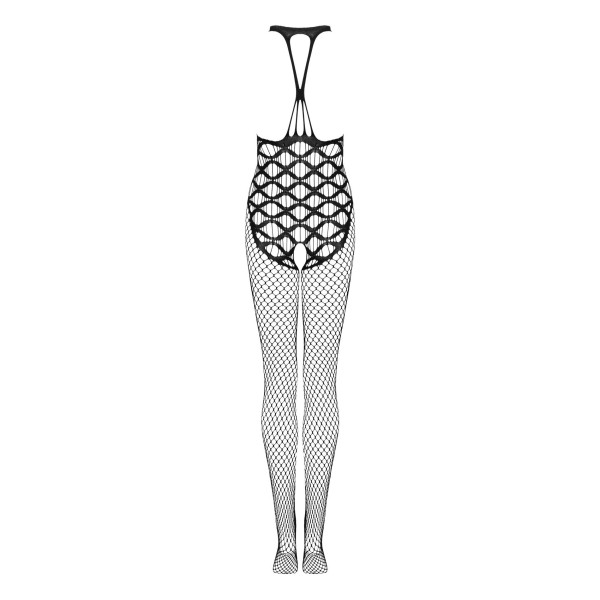 Сетчатый бодистокинг с имитацией боди Obsessive Bodystocking G332 S/M/L, black, с доступом