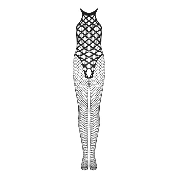 Сетчатый бодистокинг с имитацией боди Obsessive Bodystocking G332 S/M/L, black, с доступом