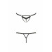 Откровенные трусики-стрепы с кружевом SOLON THONG black S/M